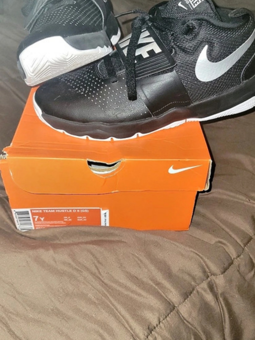 Nike Court Borough Low 2 Black & White Sneakers Girls US 7Y Like New